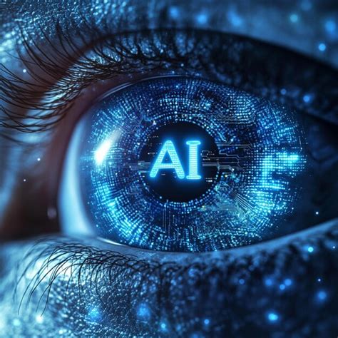 Œil humain avec un motif numérique représentant l'intelligence artificielle, symbolisant son rôle dans la cybersécurité